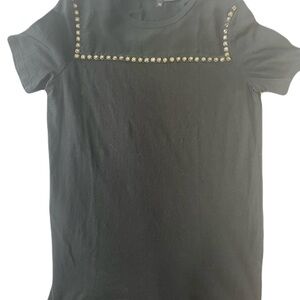 Gucci Black Short Sleeve Tee with Gem Trim